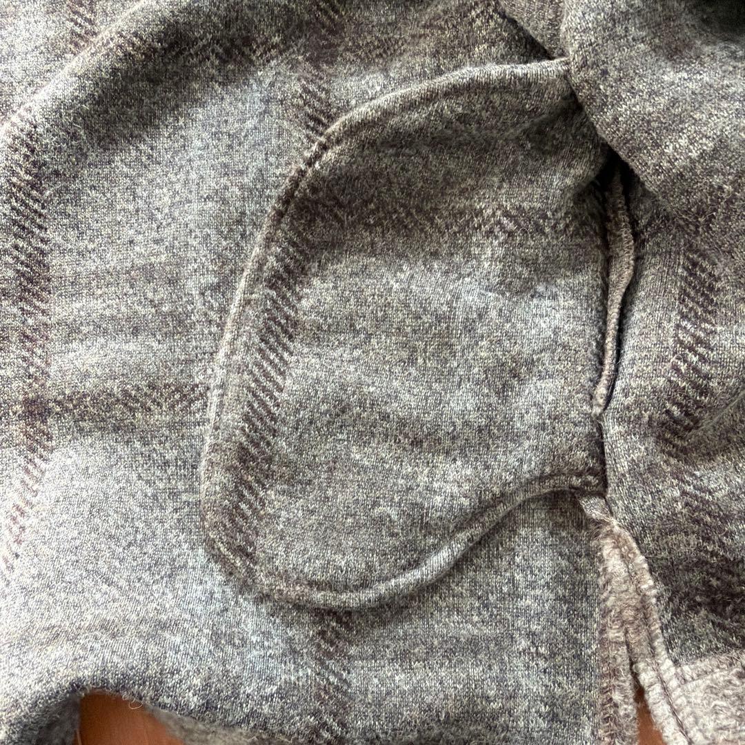 新品　SHIPS グレー チェック柄 カーディガン　イタリアンチェック