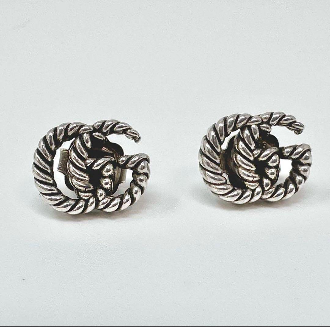 GUCCI シルバー ロープ状G ロゴピアス