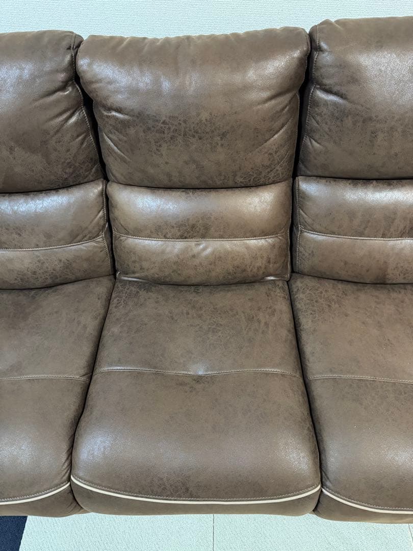 (8/1まで掲載)RELAX FORMブラウン 3人掛けソファ電動リクライニング