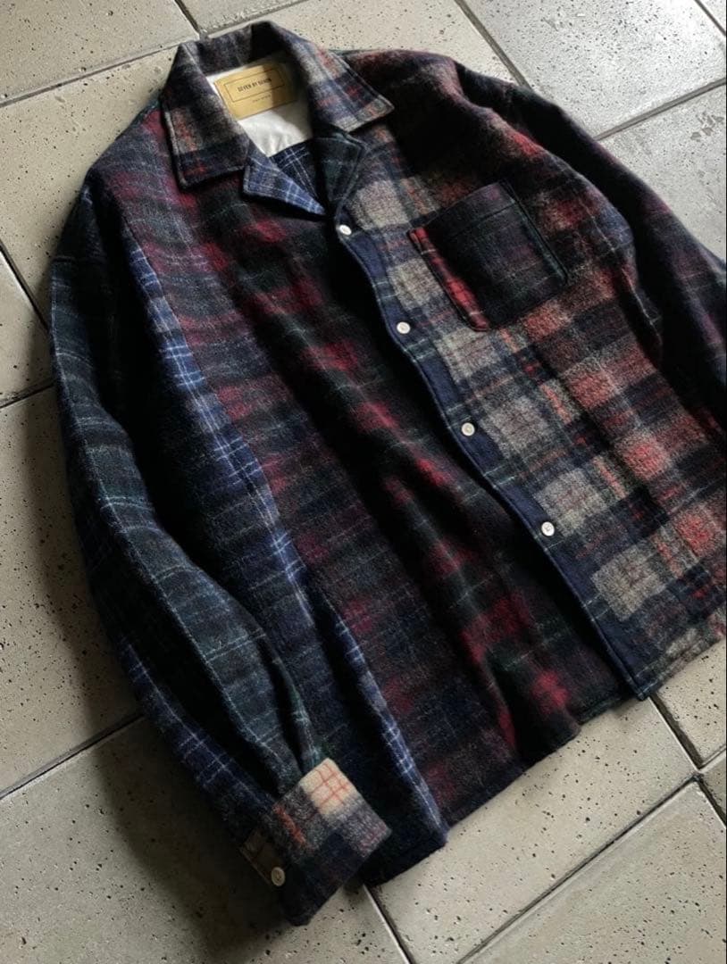 常田大希着用 SEVEN BY SEVENセブンバイセブン ウールチェックシャツ