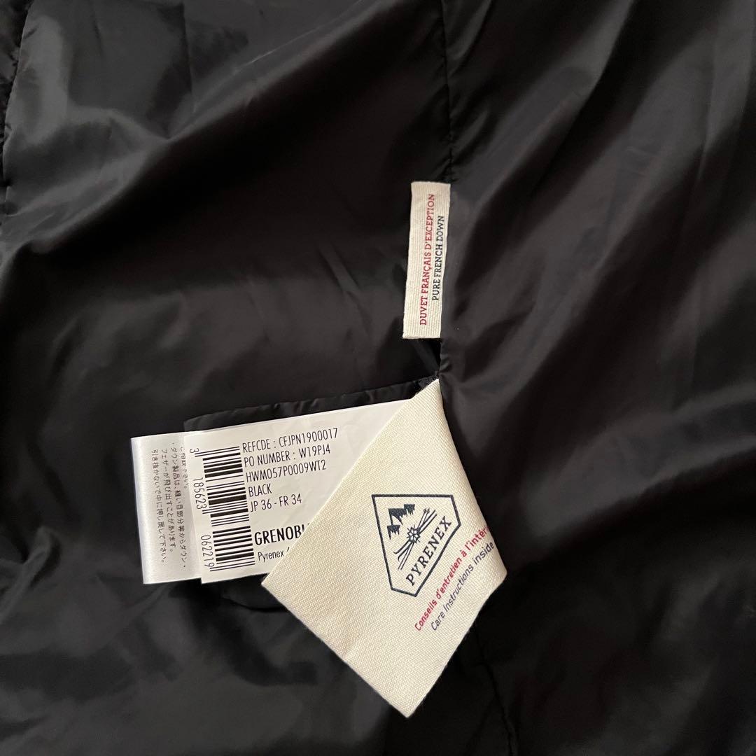 ピレネックス ダウン GRENOBLE ブラック 黒 ファー着脱可 36