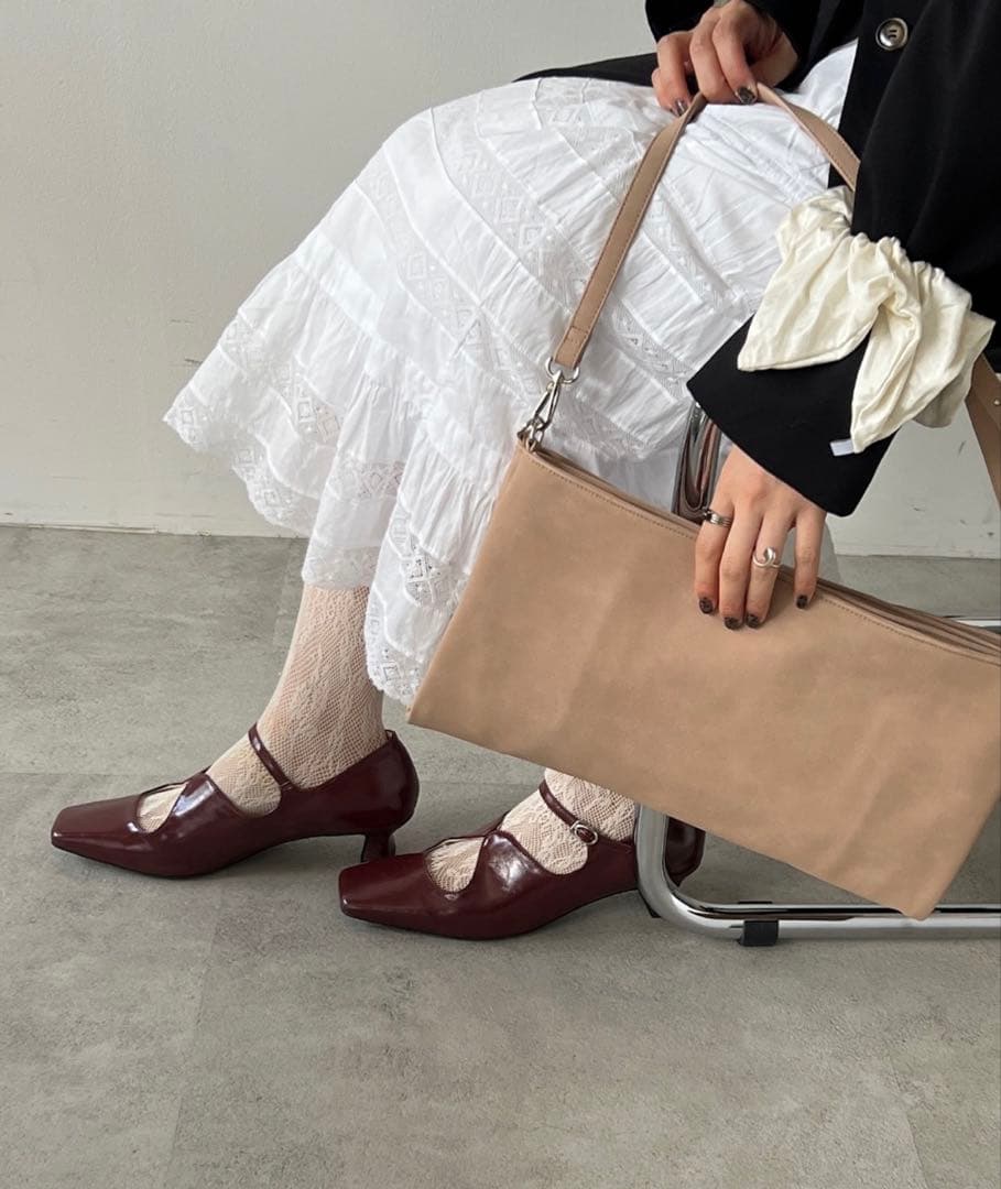 新品 POMUM&ARTS squaretoe maryjane pumps M