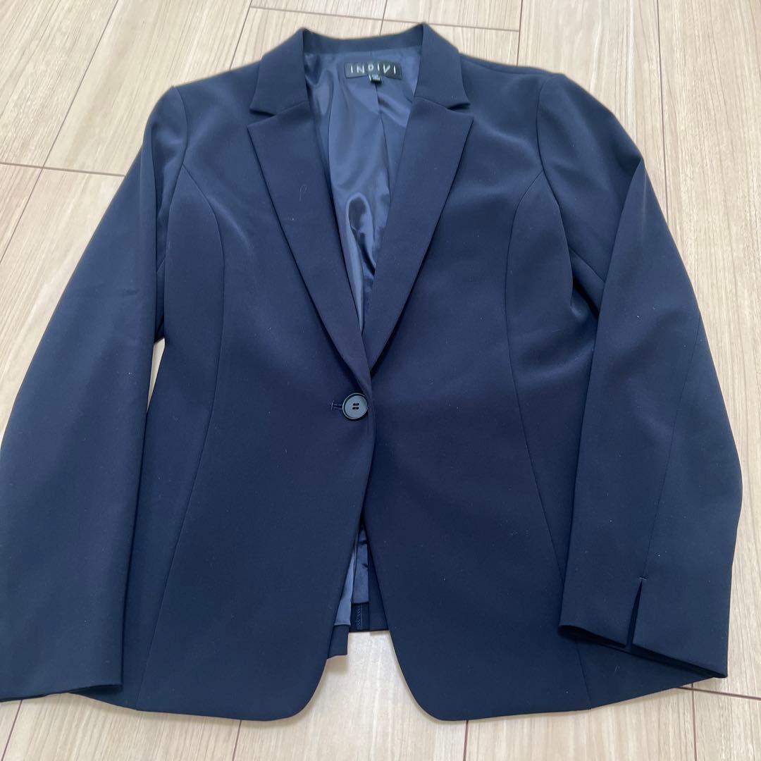 INDIVI パンツ スーツ セットアップ 41 XL ウエストゴム　卒園入学