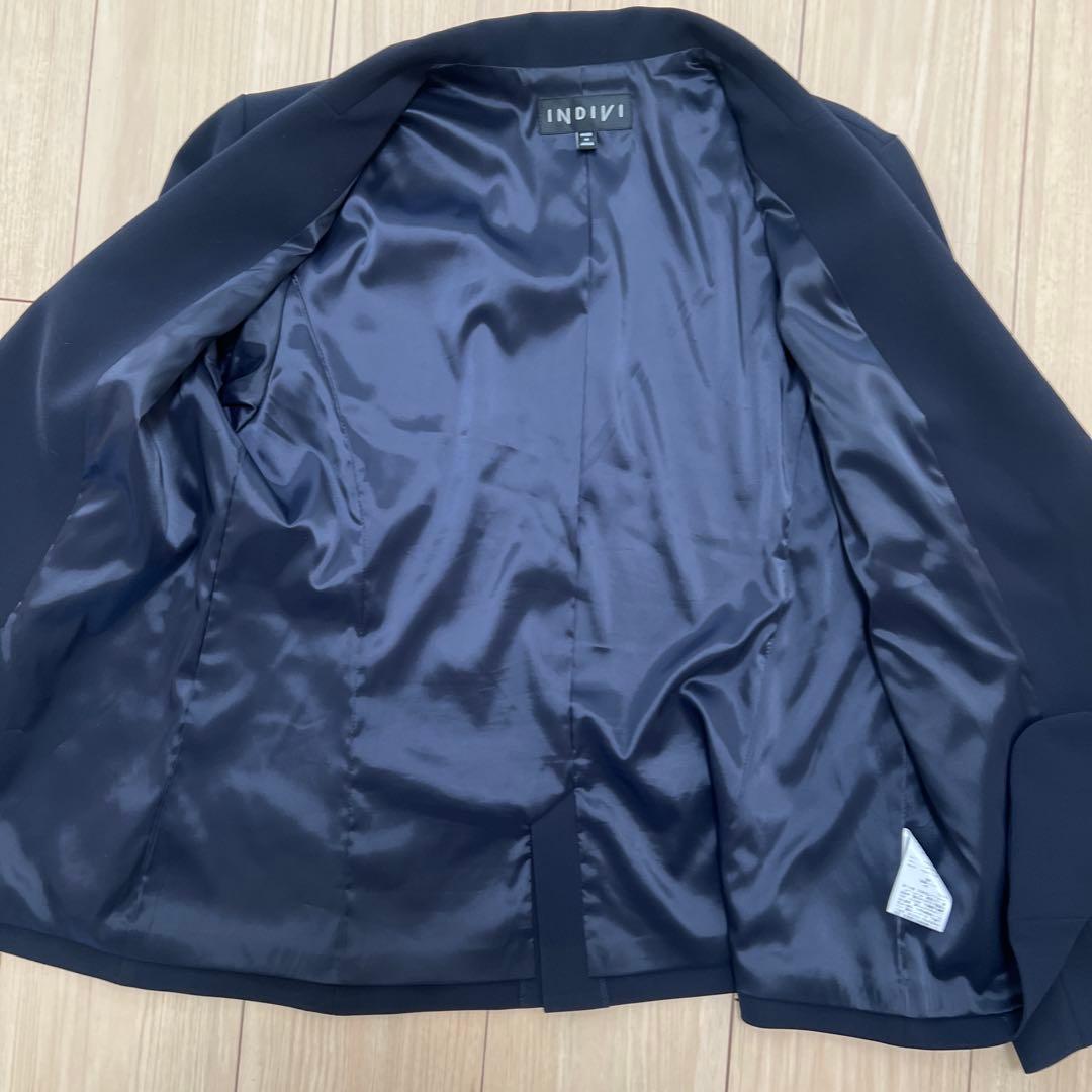 INDIVI パンツ スーツ セットアップ 41 XL ウエストゴム　卒園入学