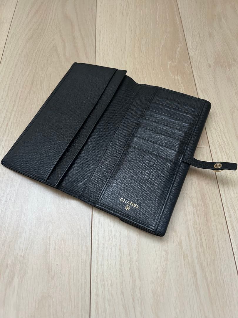CHANEL 長財布 ブラック レザー