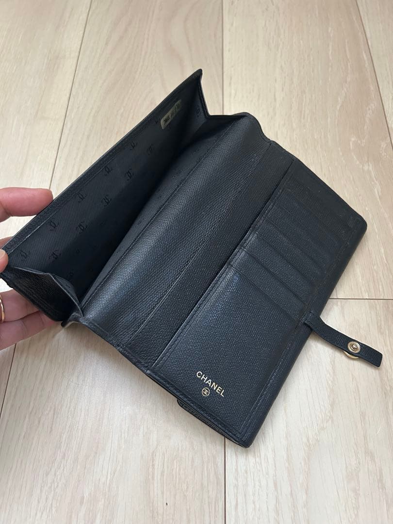 CHANEL 長財布 ブラック レザー