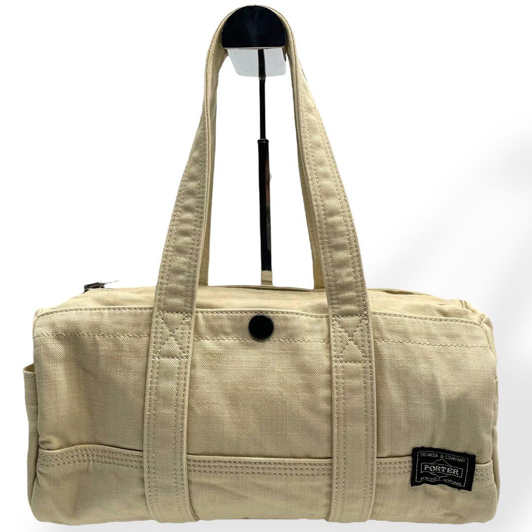 極美品　PORTER ポーター　ミニボストンバッグ　サニー　ベージュ　キャンバス