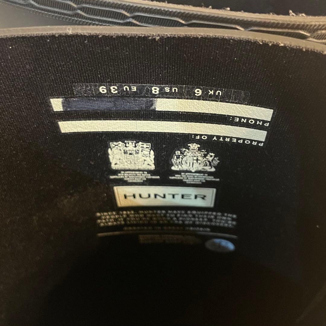 ✨未使用級✨訳あり大特価‼️HUNTER ブラック 長靴 バックル付き　25