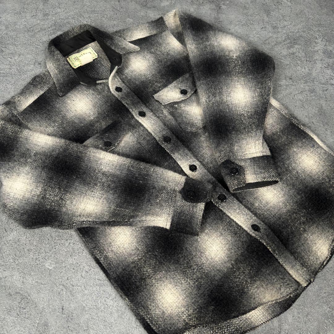 melton 70s 80s ビンテージ オンブレ ウールシャツ メルトン