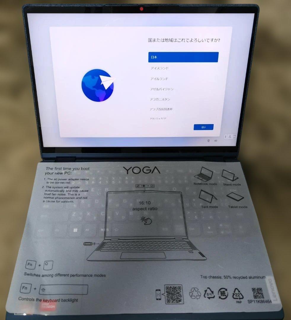 Lenovo Yoga6 gen8 Ryzen 7 7730U（16/512GB