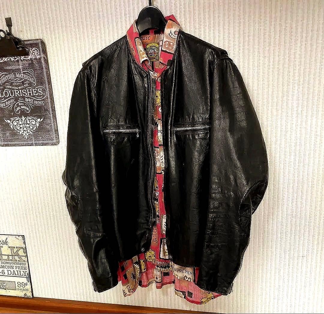 60s70s vintage Brooks Leather 黒レザージャケット