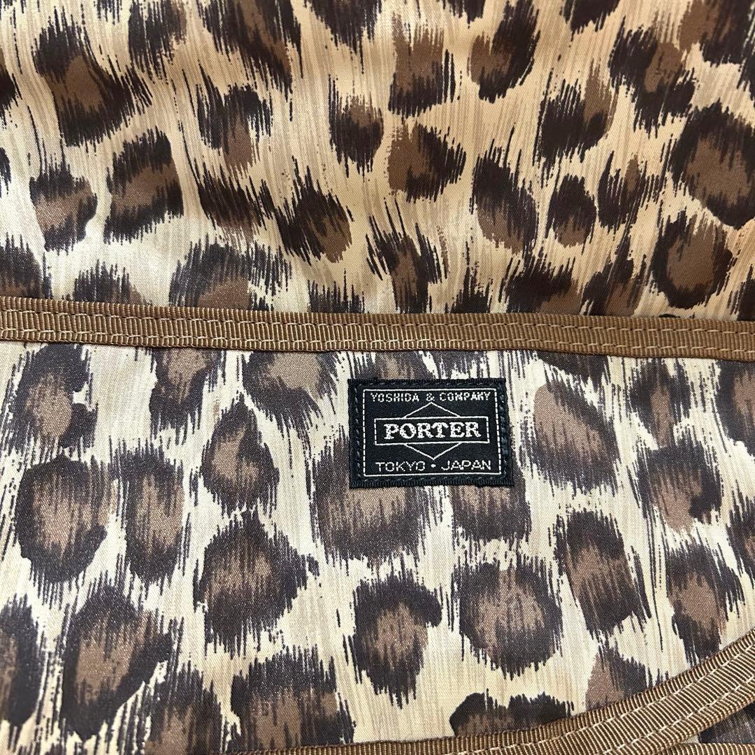 【極美品】ヘッドポーターメッセンジャーバッグ　レオパード柄