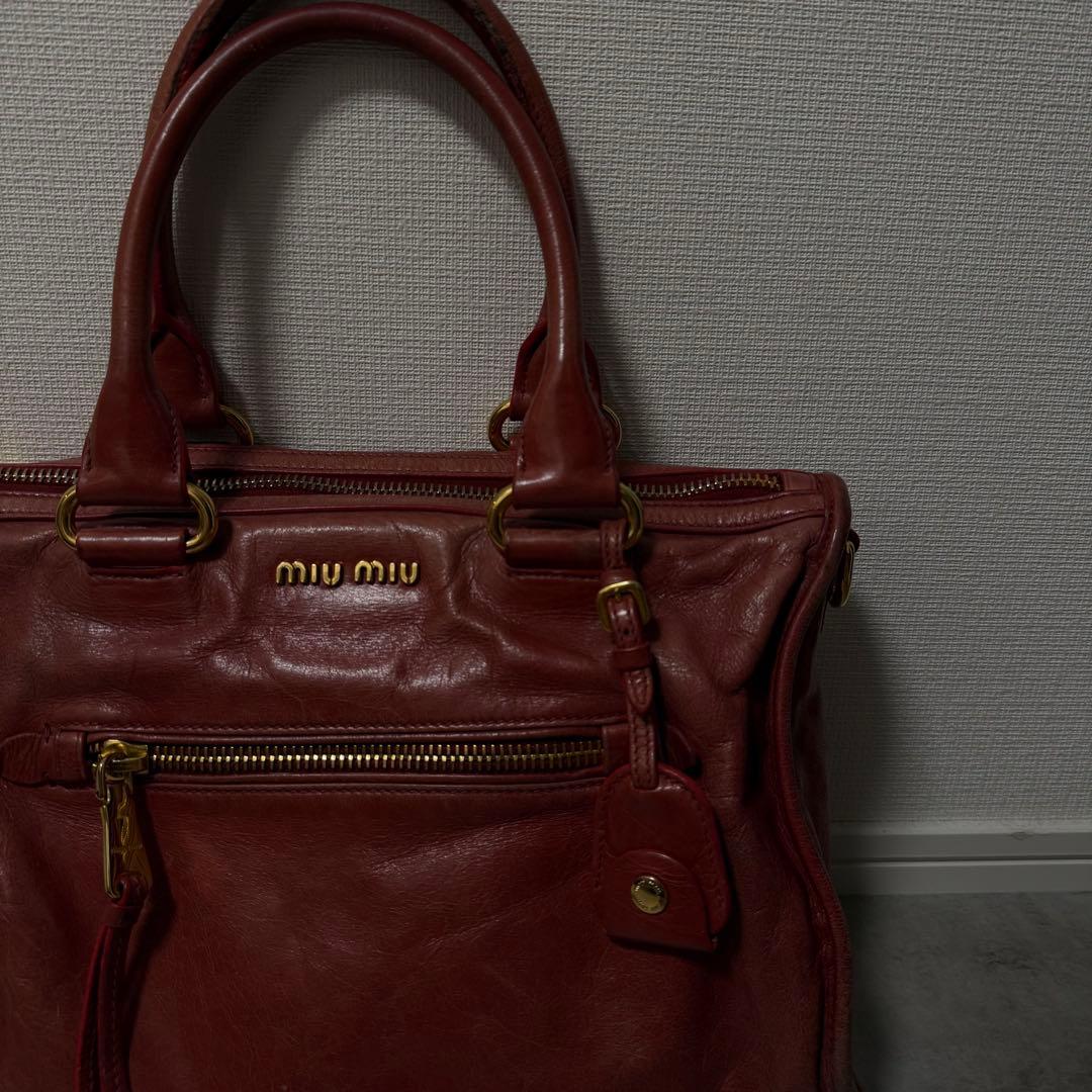 【希少カラー‼️】miumiu ハンドバック　レザー　ピンク