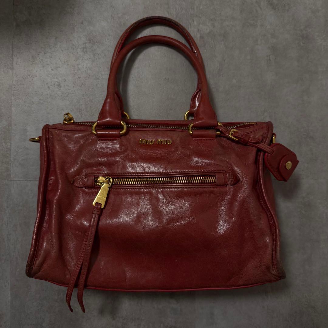 【希少カラー‼️】miumiu ハンドバック　レザー　ピンク