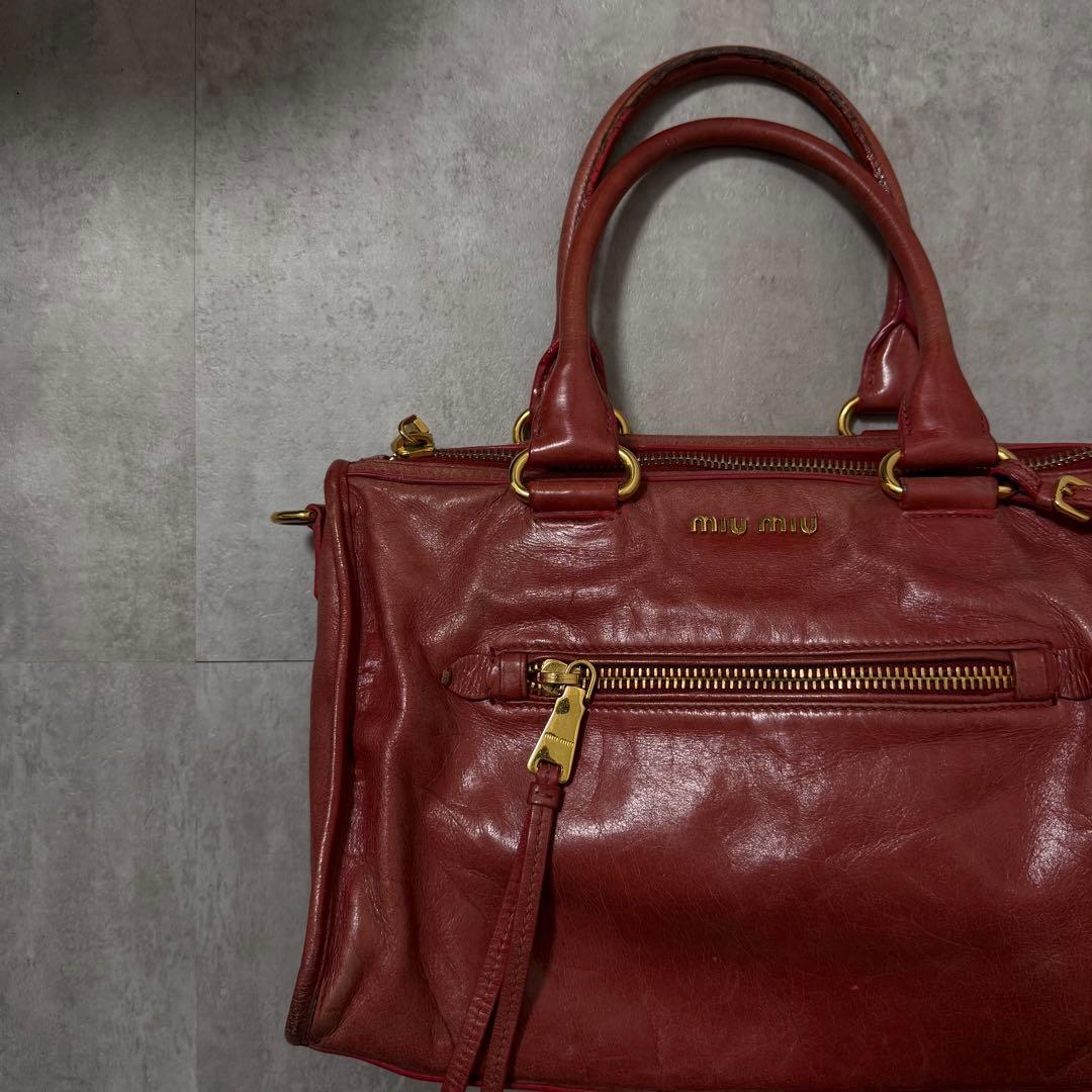 【希少カラー‼️】miumiu ハンドバック　レザー　ピンク
