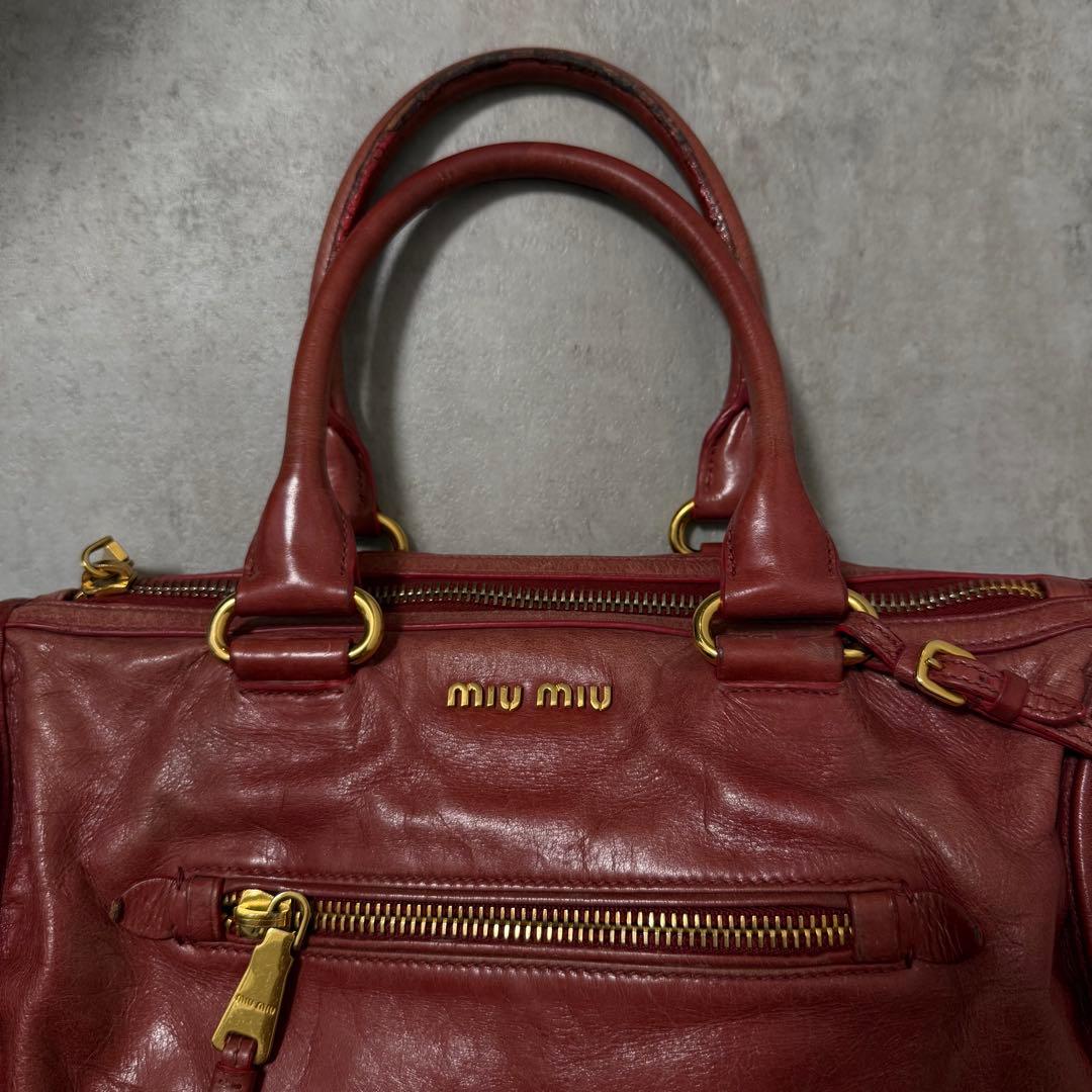 【希少カラー‼️】miumiu ハンドバック　レザー　ピンク