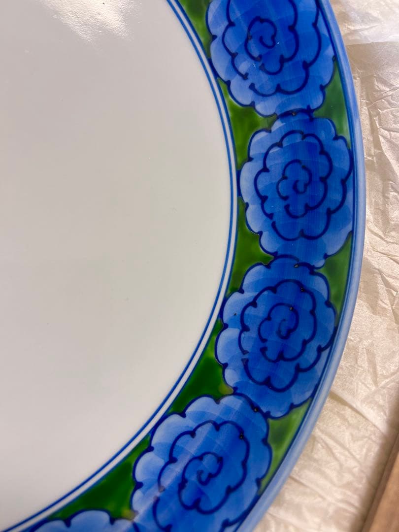 人間国宝　源右衛門窯　染錦雲紋大鉢　桐箱