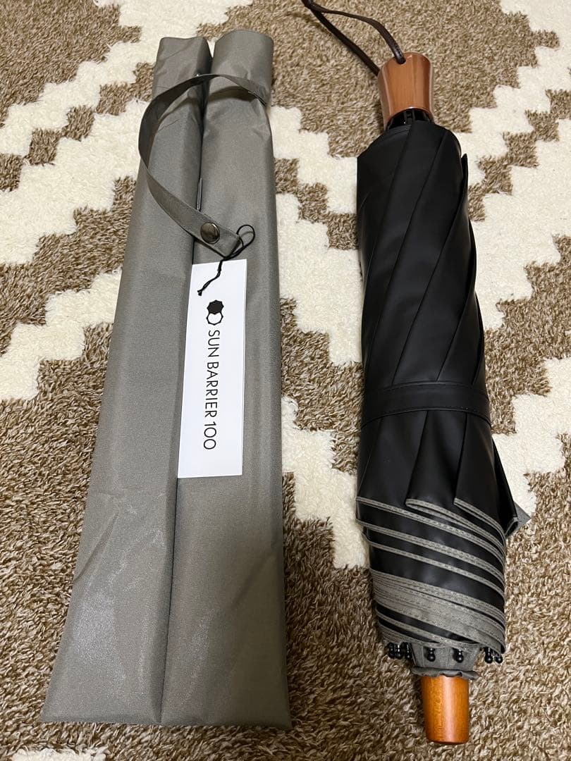 サンバリア100 折りたたみ日傘 ２段折 大判 /モスグレー