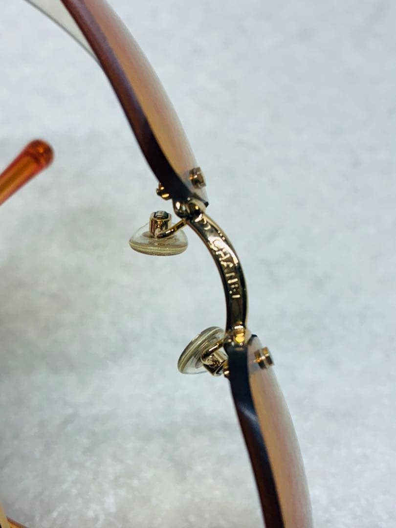 希少美品CHANEL シャネル ココマーク リムレス サングラス ラインストーン