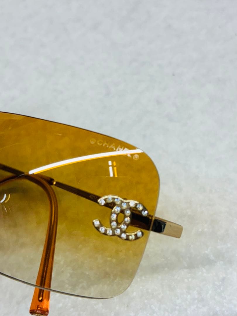 希少美品CHANEL シャネル ココマーク リムレス サングラス ラインストーン
