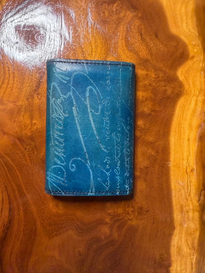 希少色 ベルルッティ Berluti 名刺入れ スクリット 青 カード入れ 美品