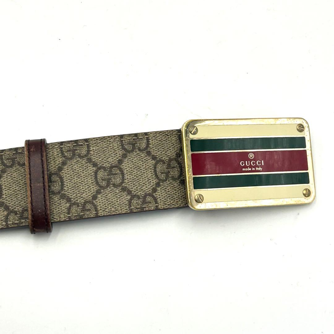 GUCCI グッチ ベルト シェリー GGキャンバス スプリーム レザー