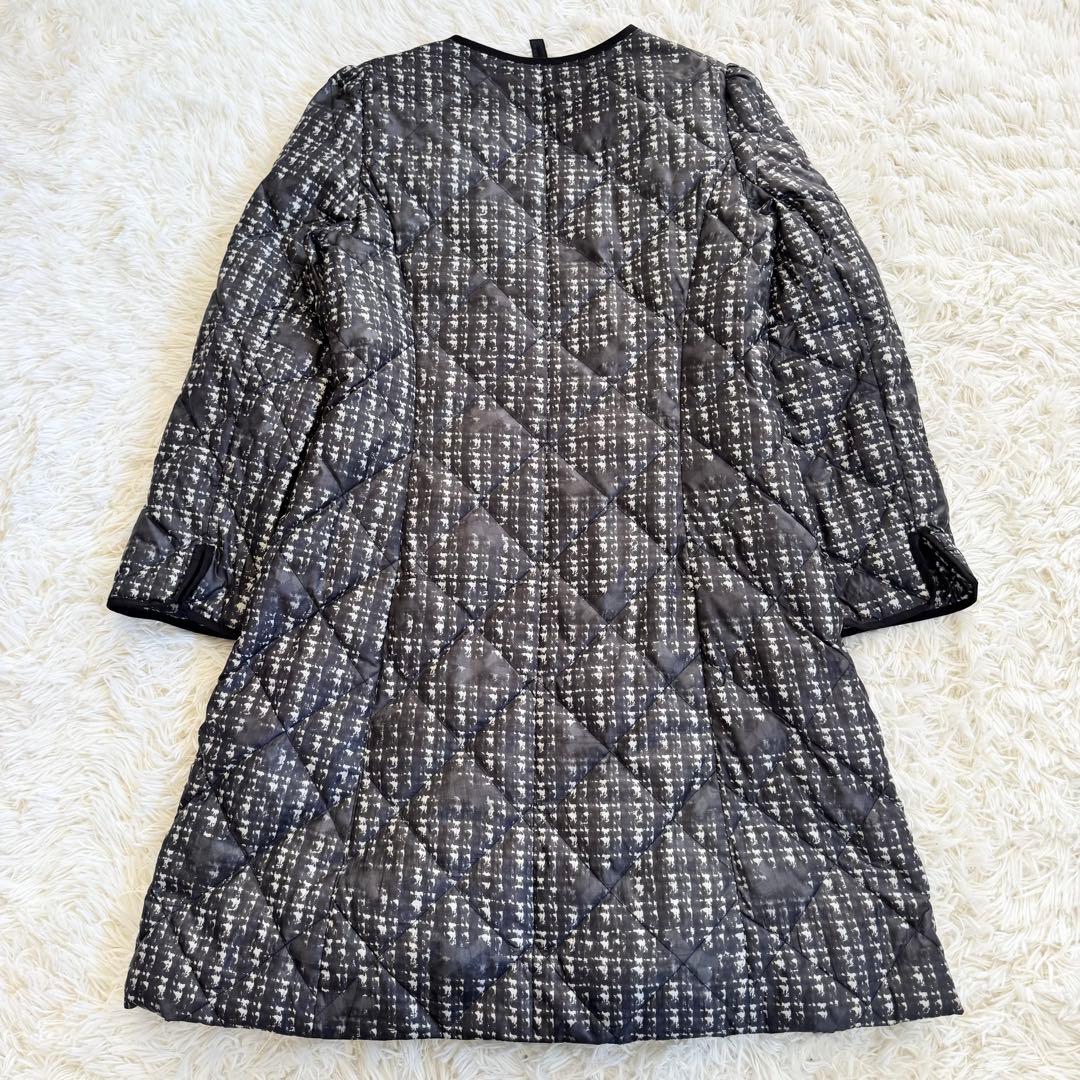 美品　エムズグレイシー　ツイード柄　ダウンコート　グログランテープ