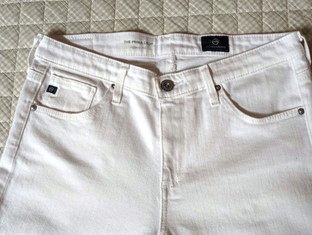 未使用品　AG♥THE PRIMA CROP スリムストレートデニム　白　26