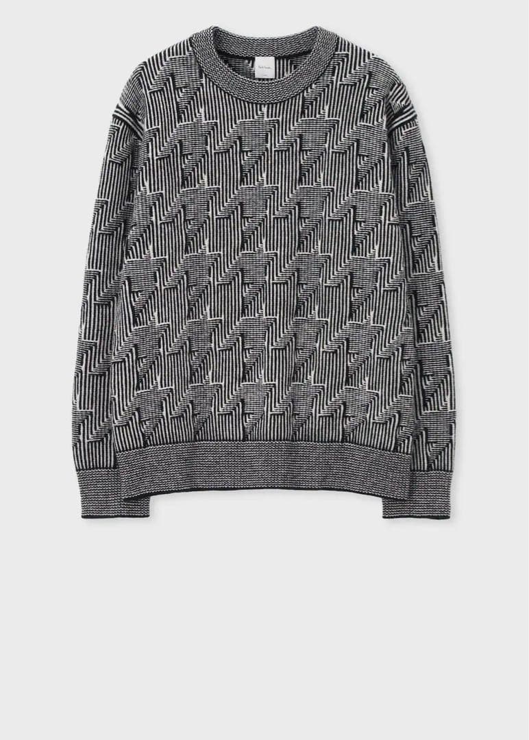 25AWビッグハウンドトゥース クルーネックニット