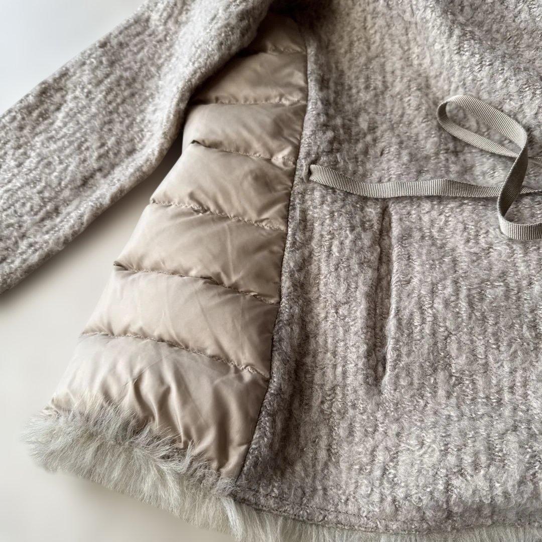 ダーマコレクシン　背中ダウンジャケット？カーディガン　ベージュカラー