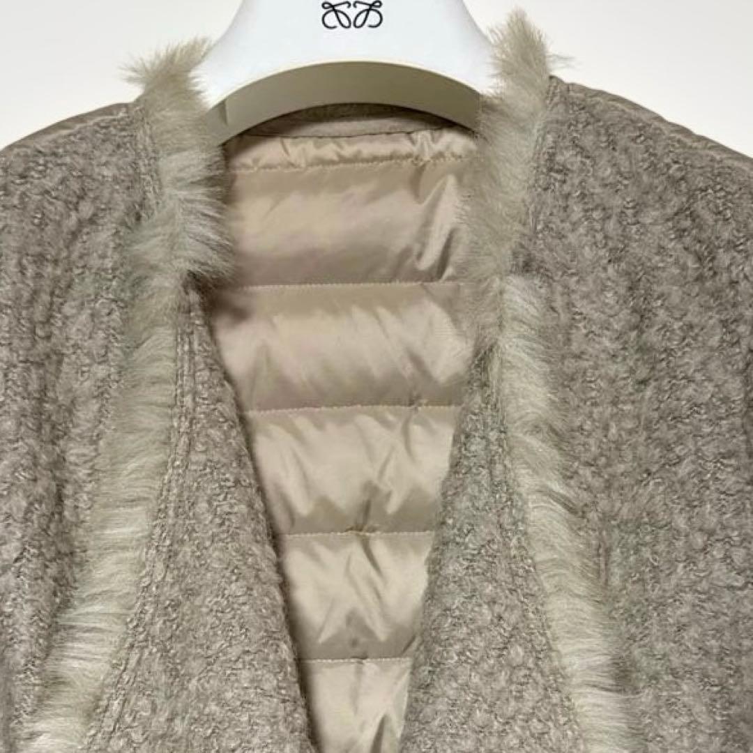 ダーマコレクシン　背中ダウンジャケット？カーディガン　ベージュカラー