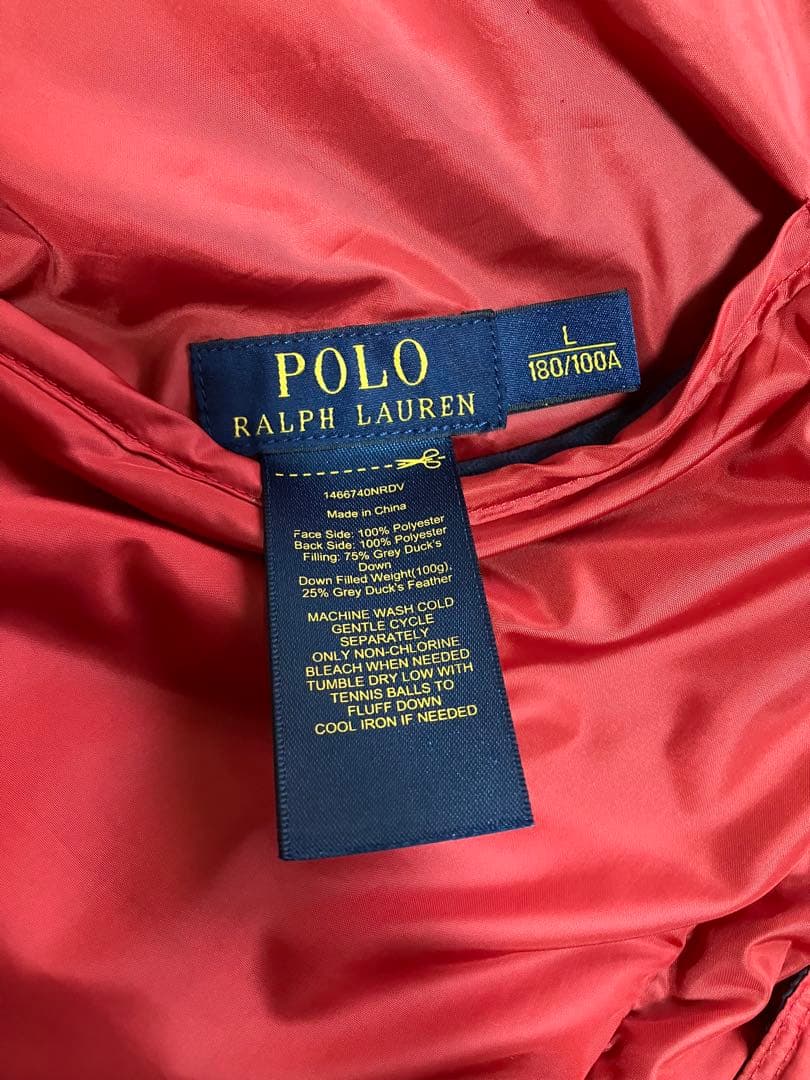 チャーリー　ラルフローレン　Lサイズ　リバーシブルダウンベスト
