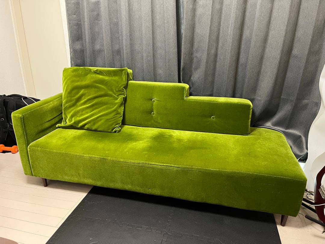 arne ソファー 3人掛け 肘付き カウチソファ グリーン モケット生地