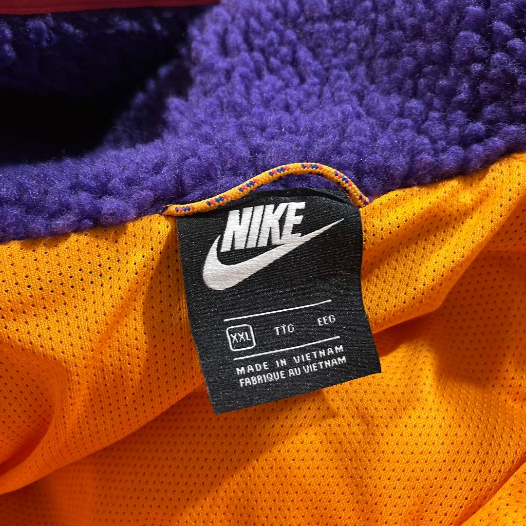 NIKE 新品 フリース 切替 ハーフジップ パーカ ボア フリース パーカー