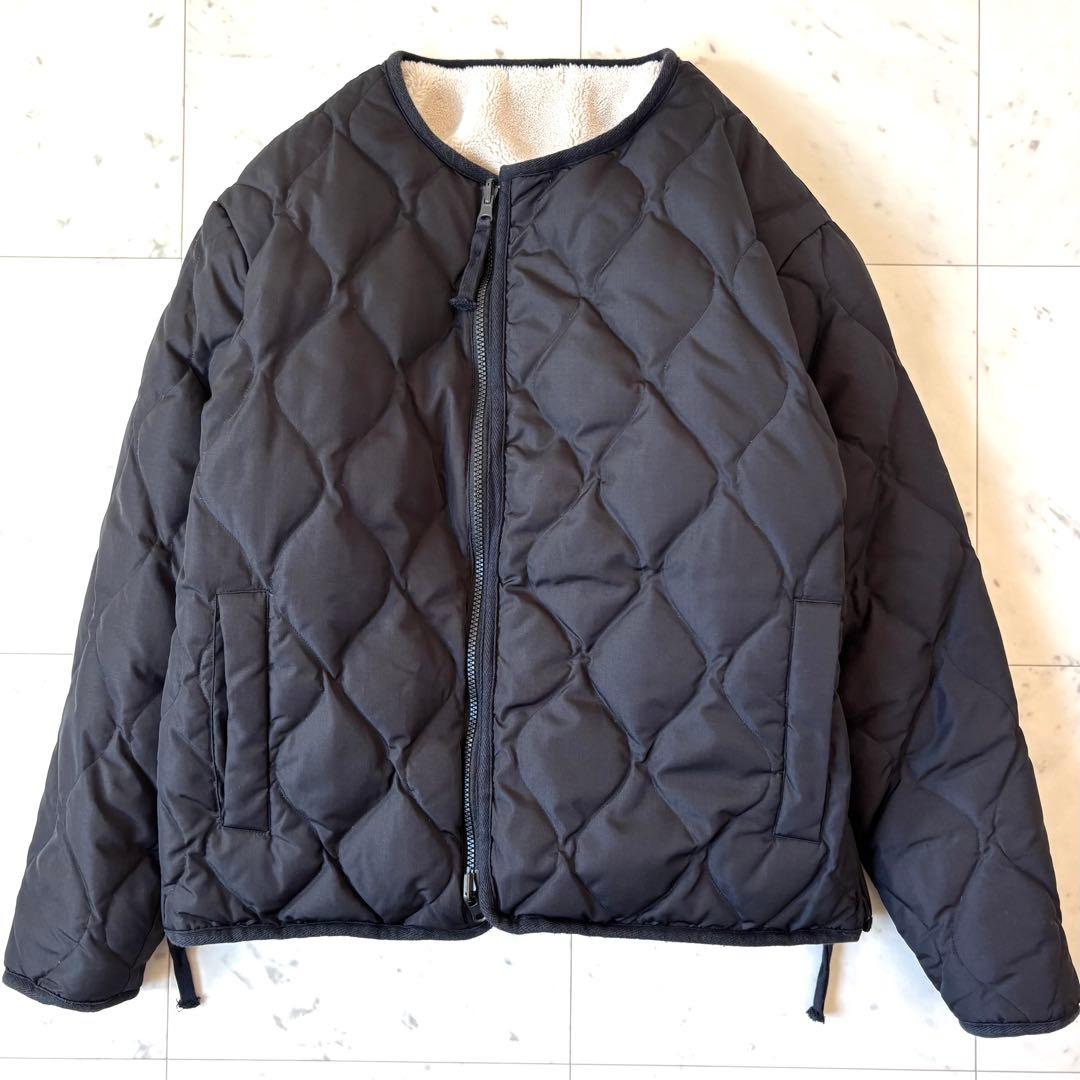 美品　タイオン　ミリタリー リバーシブルクルーネックダウンジャケット　ボア