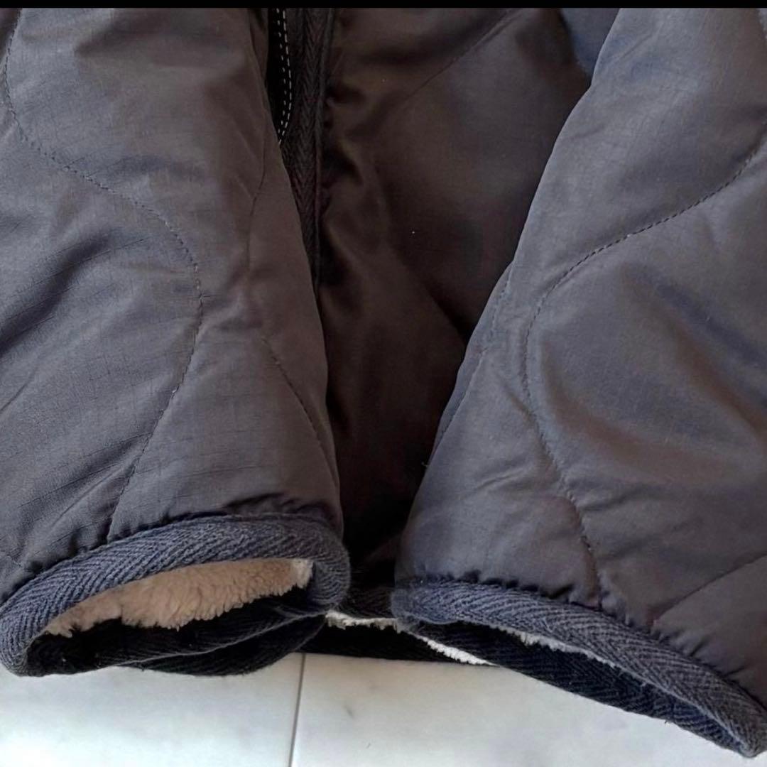 美品　タイオン　ミリタリー リバーシブルクルーネックダウンジャケット　ボア