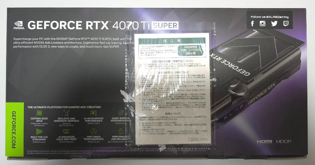 PNY GEFORCE RTX 4070Ti SUPER OC 動作品