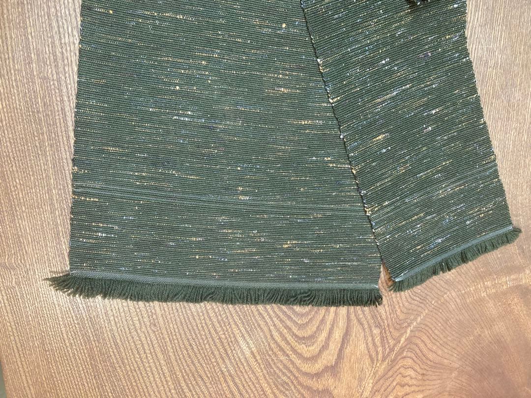 Os626 裂織 名古屋帯 緑