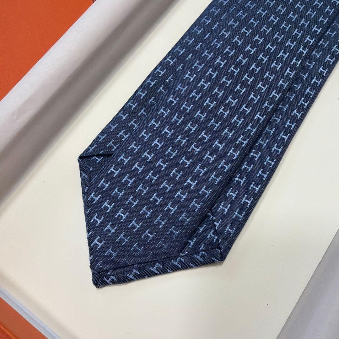 新品未使用 現行 HERMES エルメス ネクタイ ファソネ7cm バイカラー