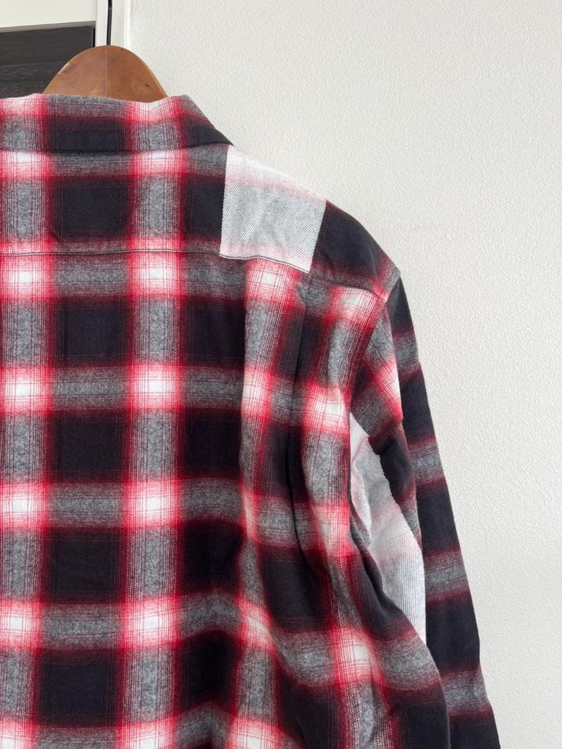 L 新品定価41800円 シークエルSEQUEL NEL CHECK SHIRT