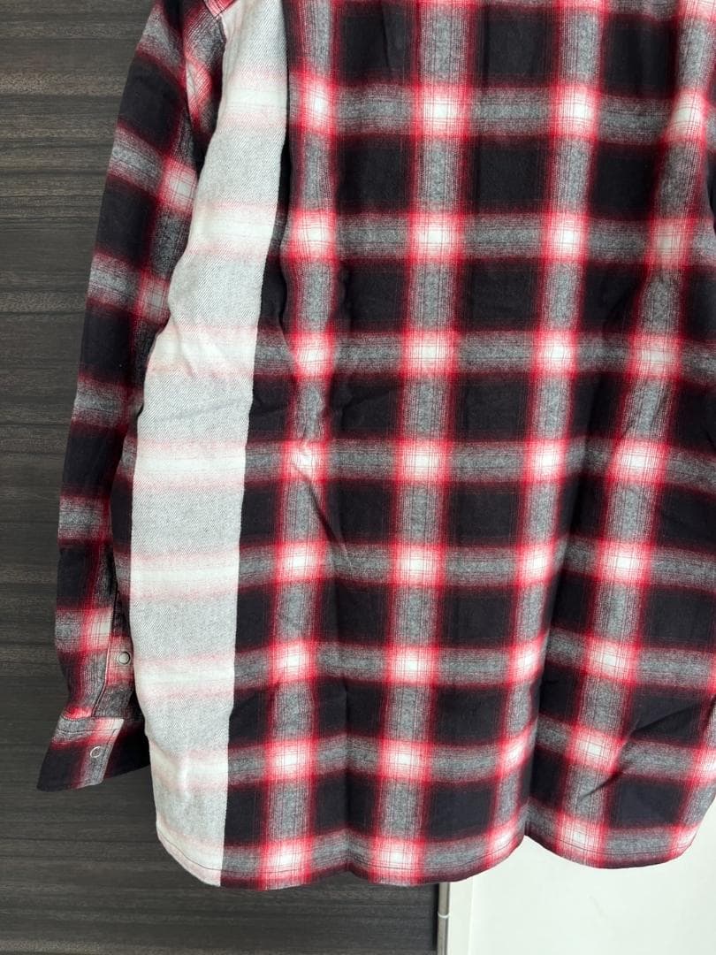 L 新品定価41800円 シークエルSEQUEL NEL CHECK SHIRT