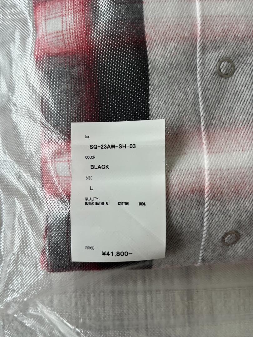 L 新品定価41800円 シークエルSEQUEL NEL CHECK SHIRT