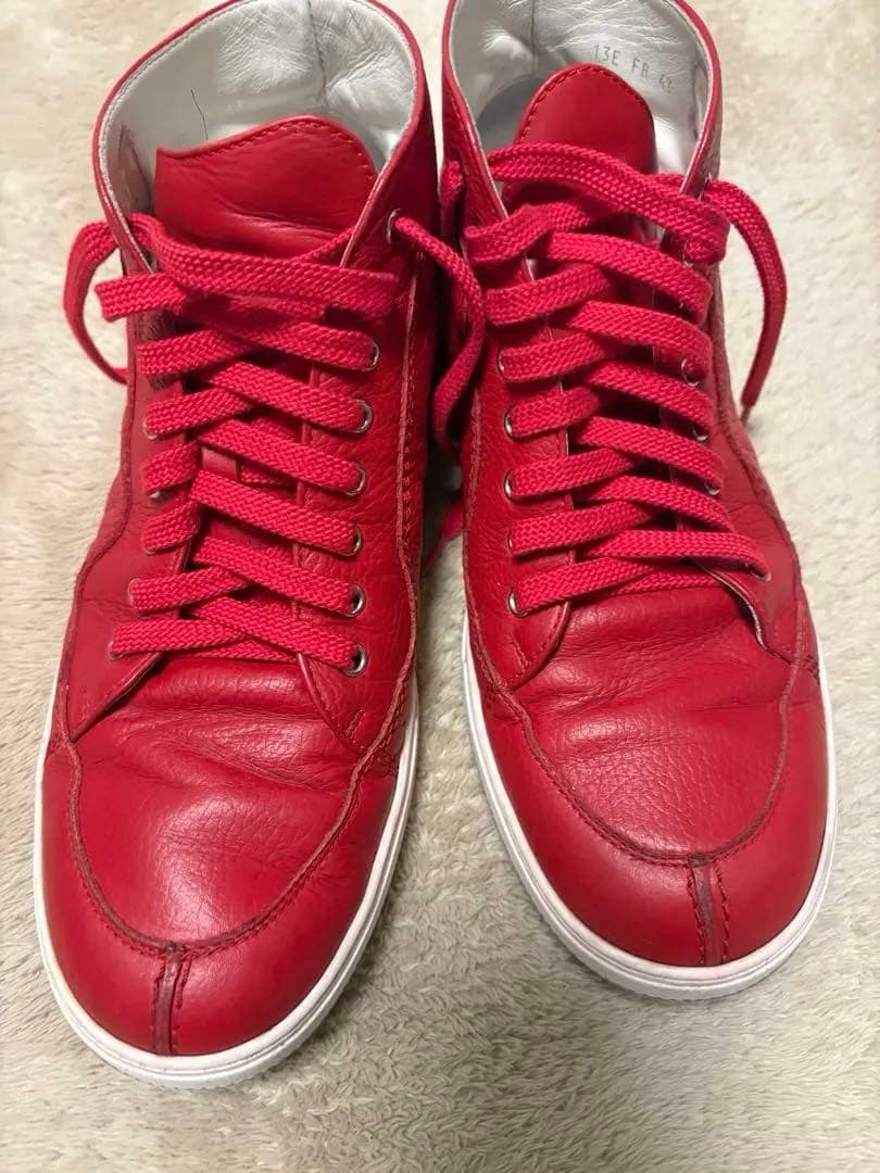 靴 Dior Homme Leather High-Top Sneakers