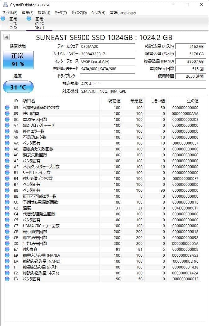 ③-WA118-SUEAST SATA 1TB SSD 2.5 1点