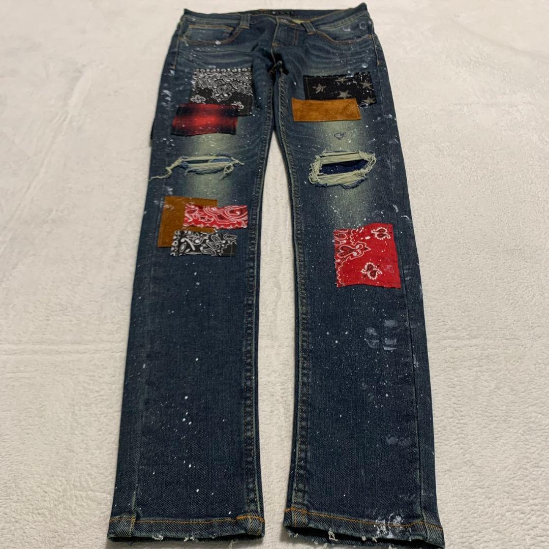 《レア》NO ID.×OVERDESIGN ストレッチ パッチワークスキニー