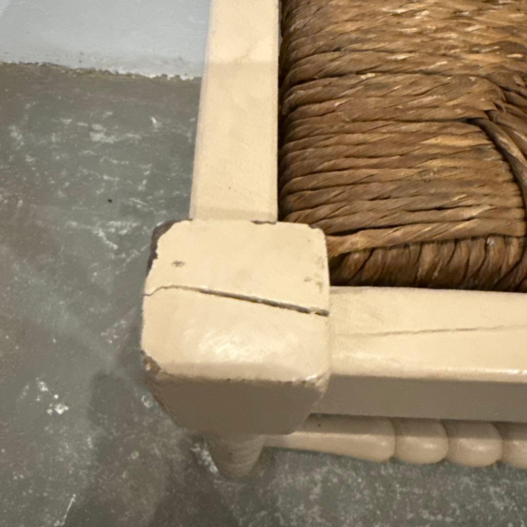 年末年始saleヴィンテージチェア　コーナーチェア　ペイント　藁座面　2