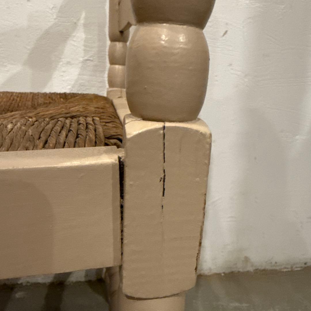 年末年始saleヴィンテージチェア　コーナーチェア　ペイント　藁座面　2