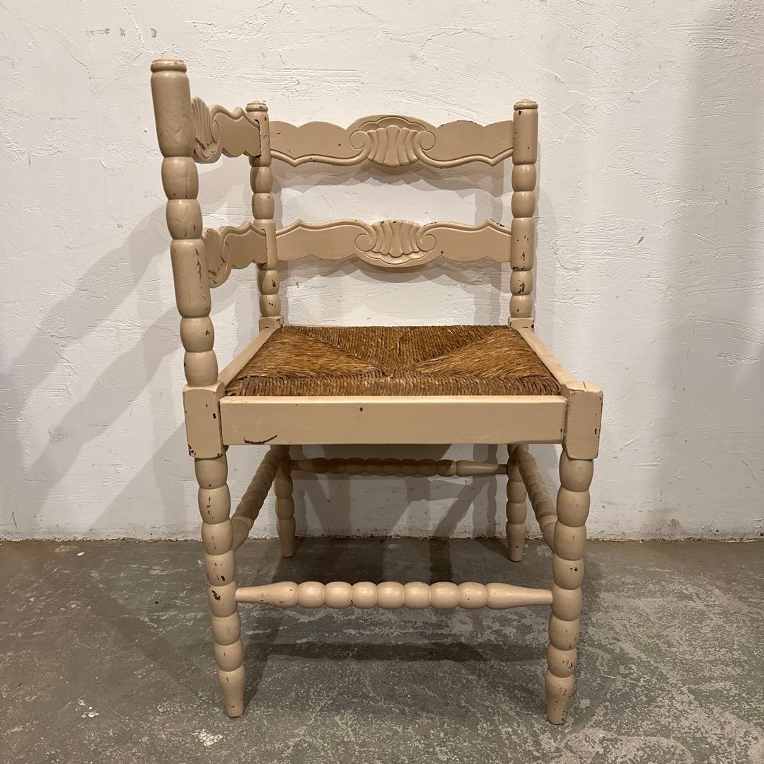 年末年始saleヴィンテージチェア　コーナーチェア　ペイント　藁座面　2