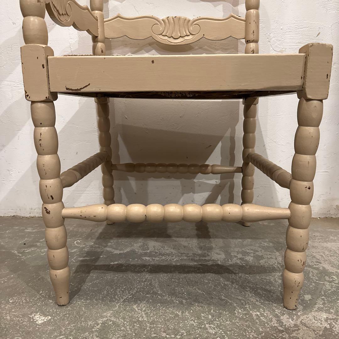 年末年始saleヴィンテージチェア　コーナーチェア　ペイント　藁座面　2