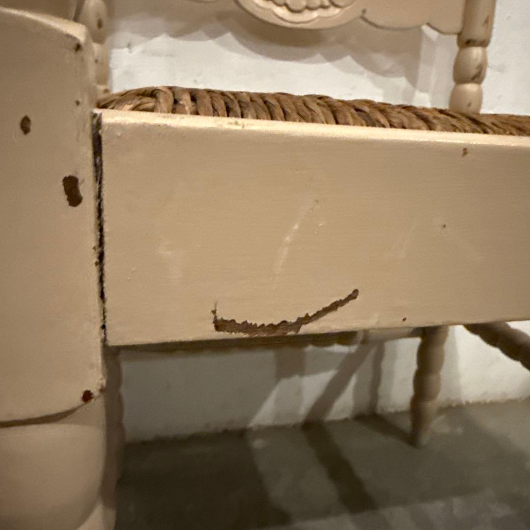 年末年始saleヴィンテージチェア　コーナーチェア　ペイント　藁座面　2